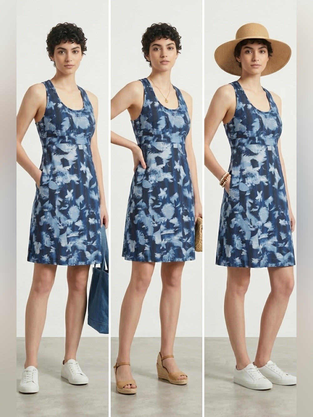 ZeroXposur Blue Tie-Dye Halter Sundress - Picture 2 of 4
